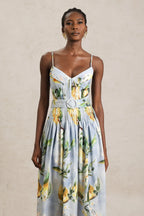 Freya Halter Printed Folds Maxi Dress