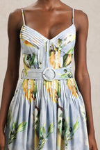 Freya Halter Printed Folds Maxi Dress