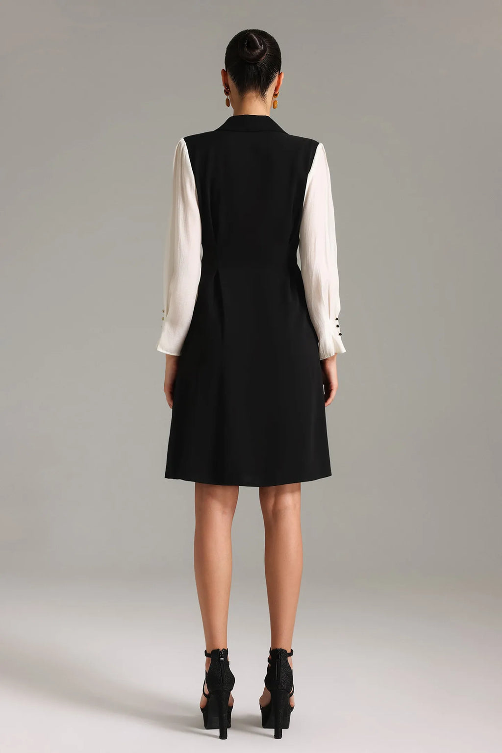 Fea Mesh Sleeves Midi Dress