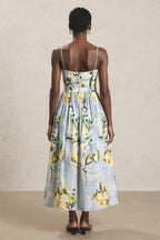 Freya Halter Printed Folds Maxi Dress